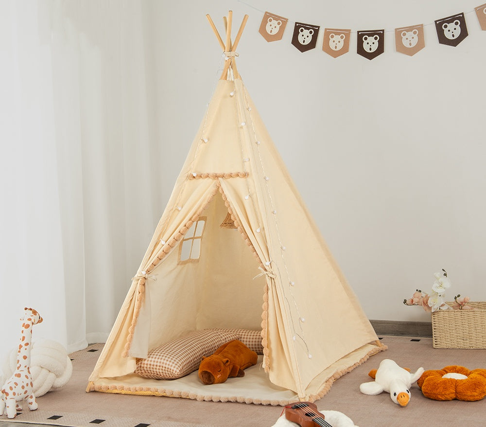 Tipi avec pompons pour enfant