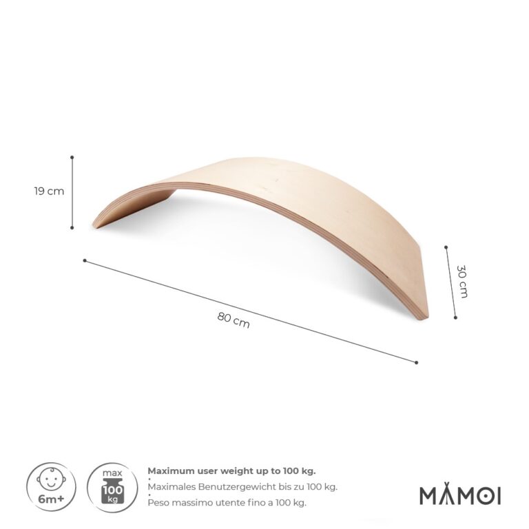 Planche d’équilibre enfant dès 6 mois en bois naturel