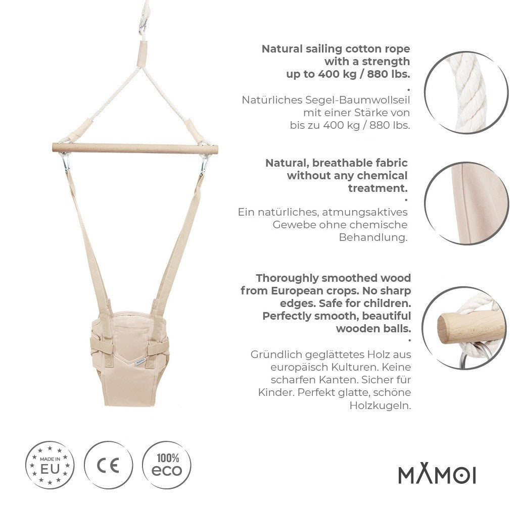 Balancelle suspendue bébé MAMOI Jumper (6- 24 mois) avec harnais et crochet