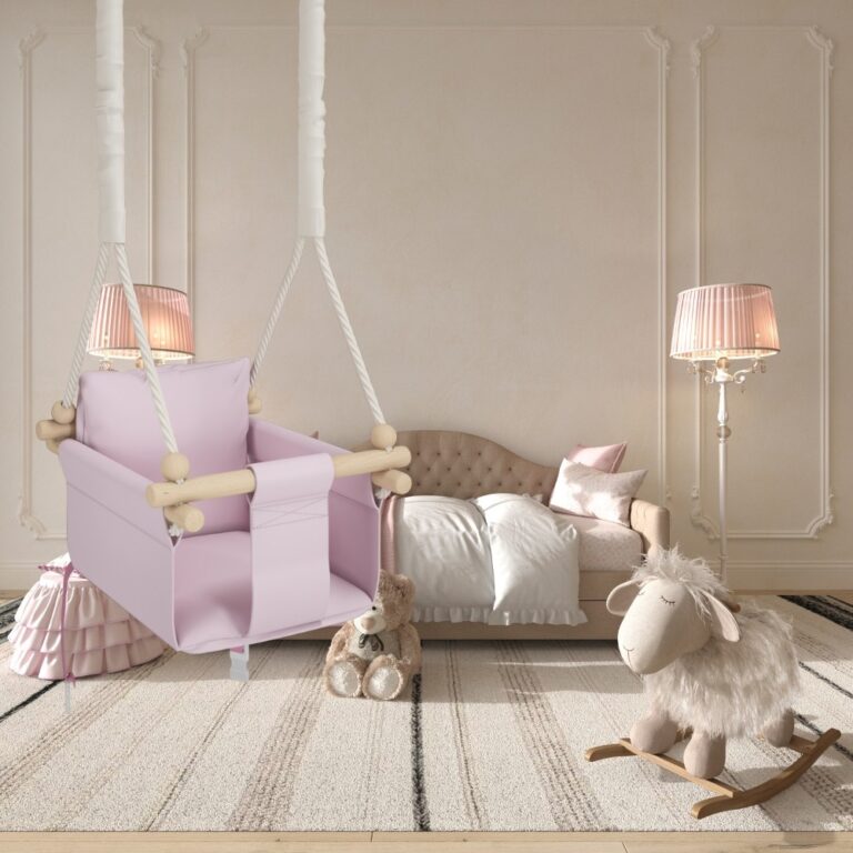 Chaise suspendue bébé MAMOI en bois - Montessori 3-en-1 avec harnais et crochet