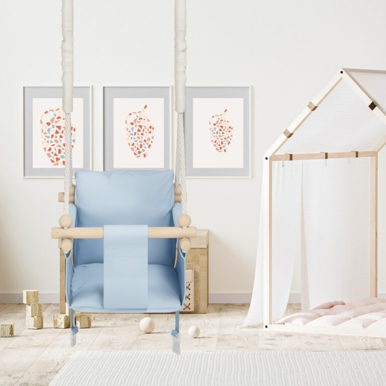 Chaise suspendue bébé MAMOI en bois - Montessori 3-en-1 avec harnais et crochet