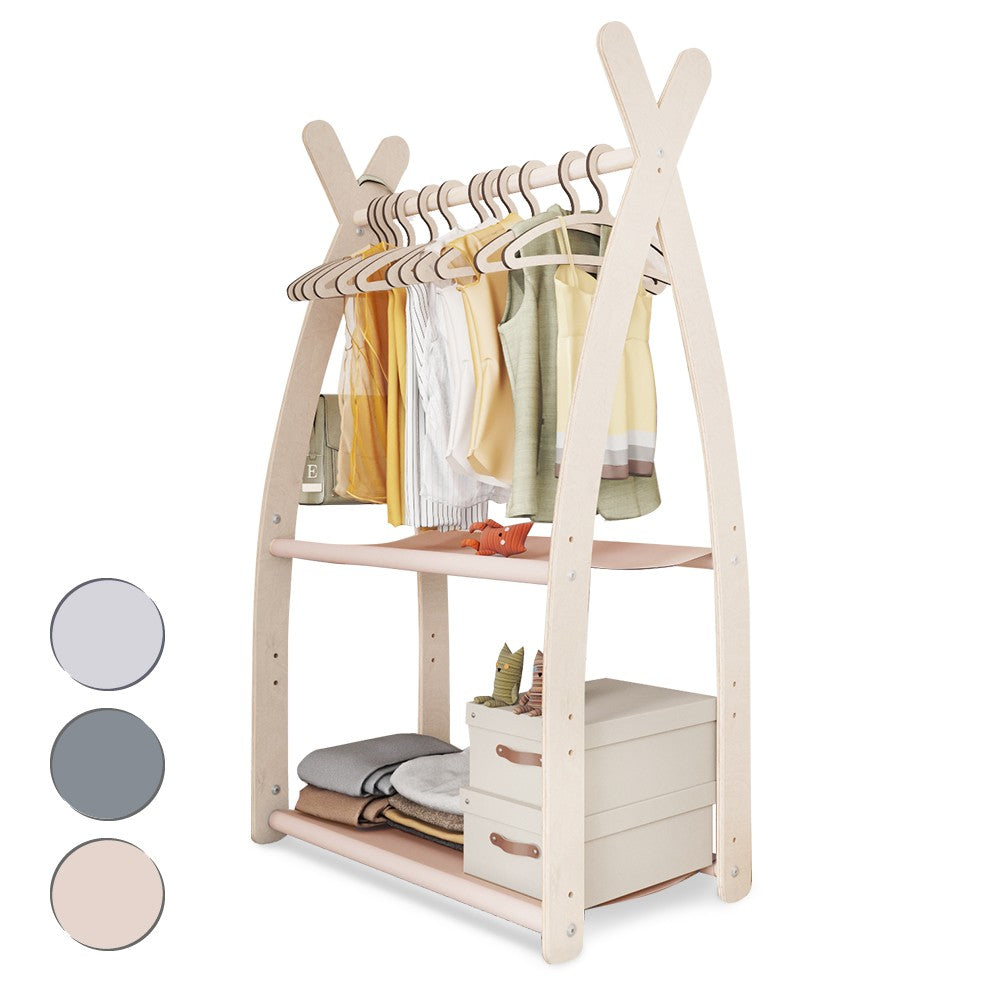 Portant chambre enfant MAMOI en bois naturel 53x95x32cm Double étagère