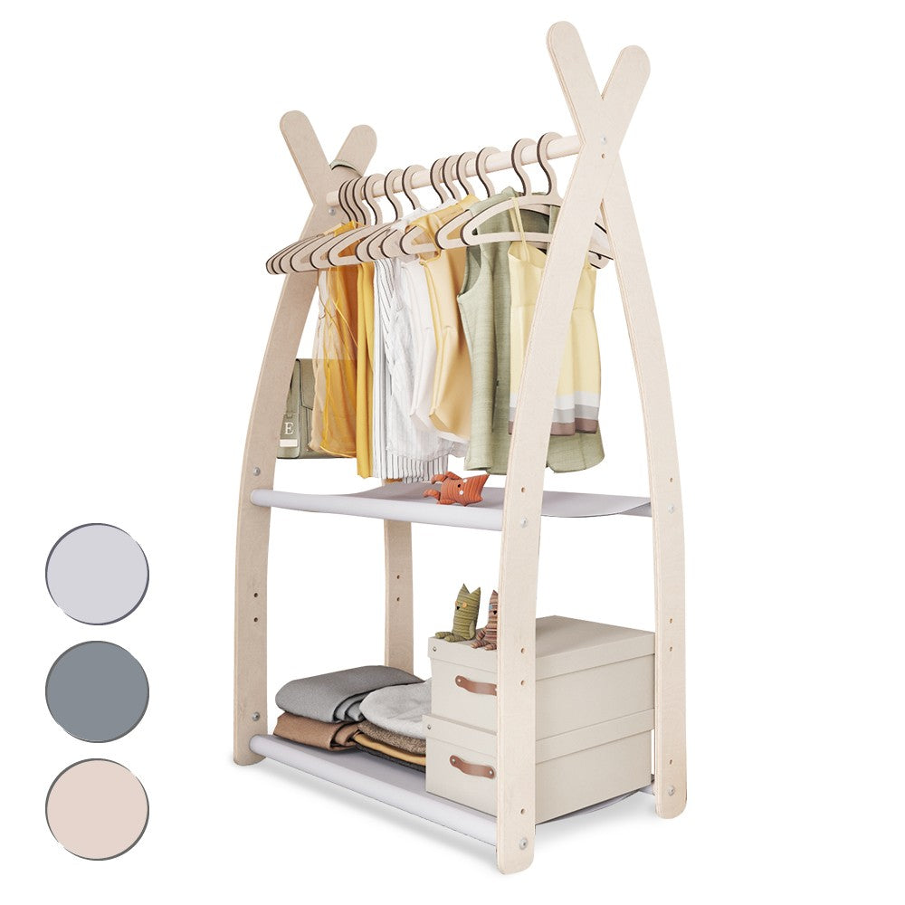 Portant chambre enfant MAMOI en bois naturel 53x95x32cm Double étagère
