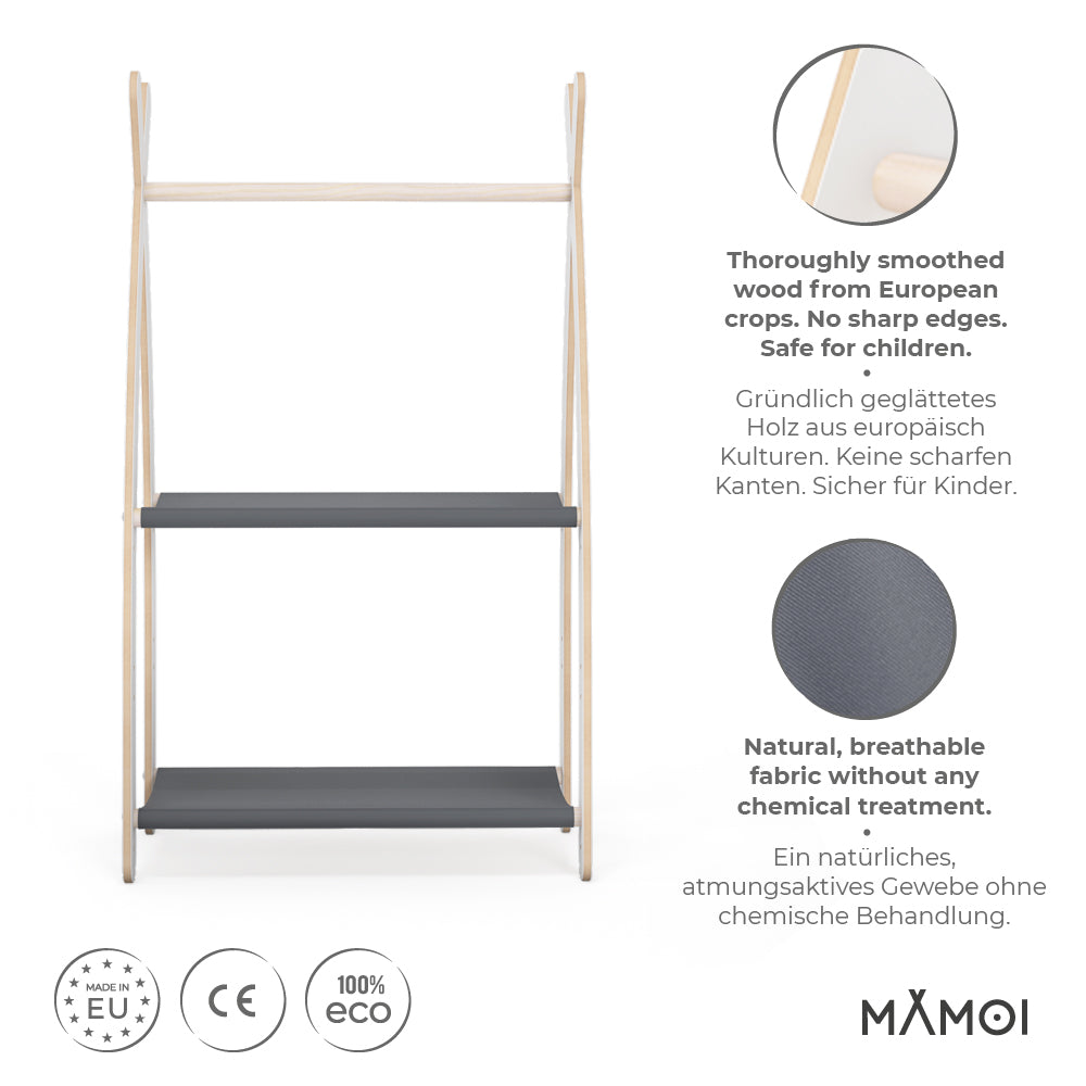 Portant chambre enfant MAMOI en bois blanc 53×32×95 cm
