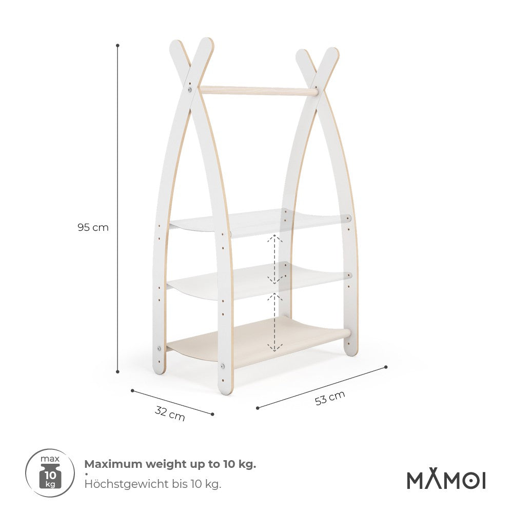 Portant chambre enfant MAMOI en bois naturel 53×32×95 cm