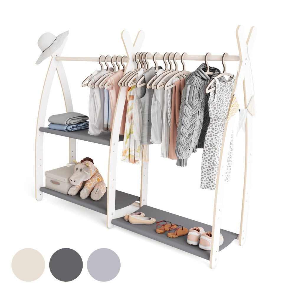 Portant à vêtements enfant MAMOI – bois blanc 106 × 32 × 95 cm