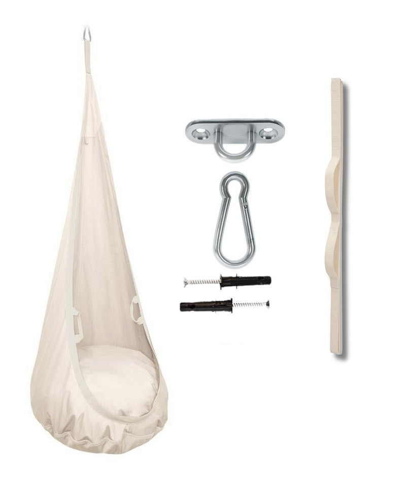 Chaise suspendue sensorielle MAMOI – Cocoon en coton éco & kit de suspension