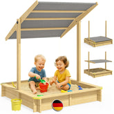 Bac à sable Samu 120x120 cm en bois avec toit UV50