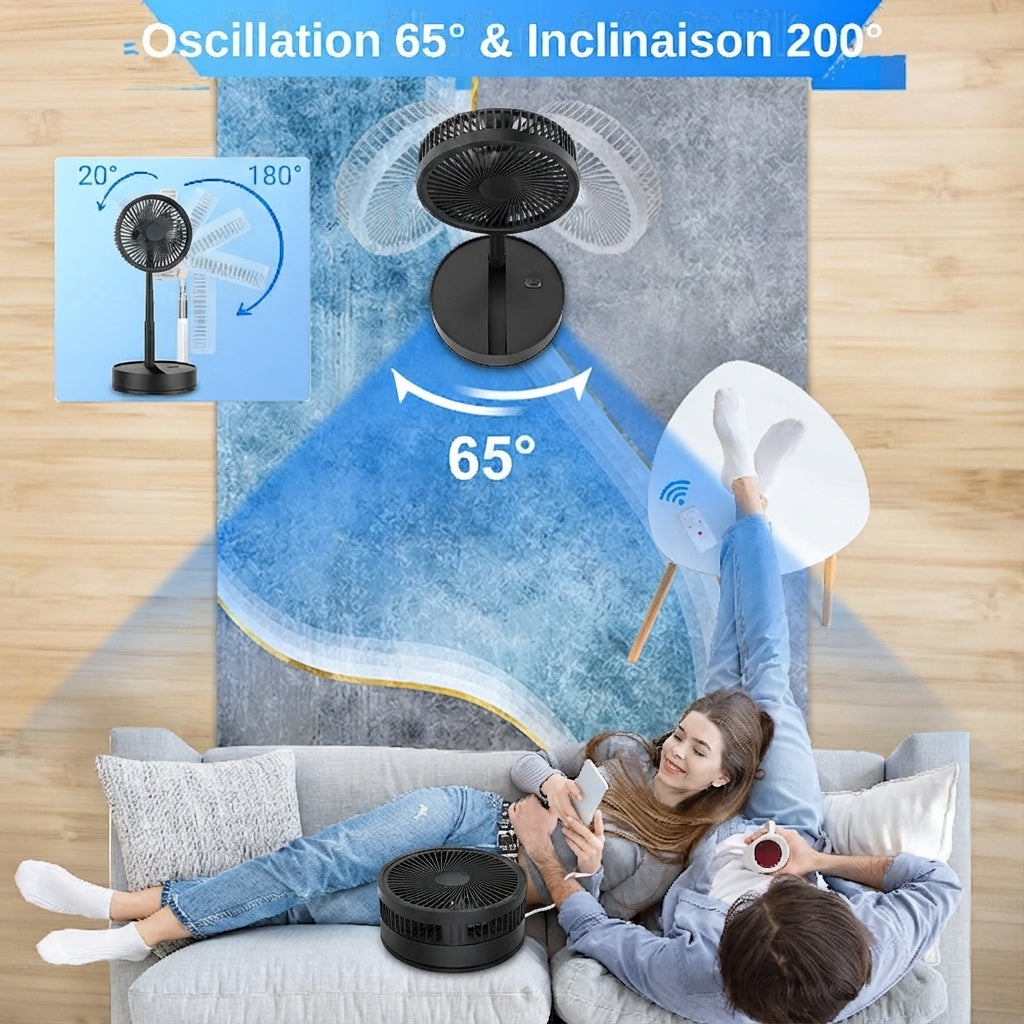 Ventilateur Pliable et Rechargeable Sans Fil