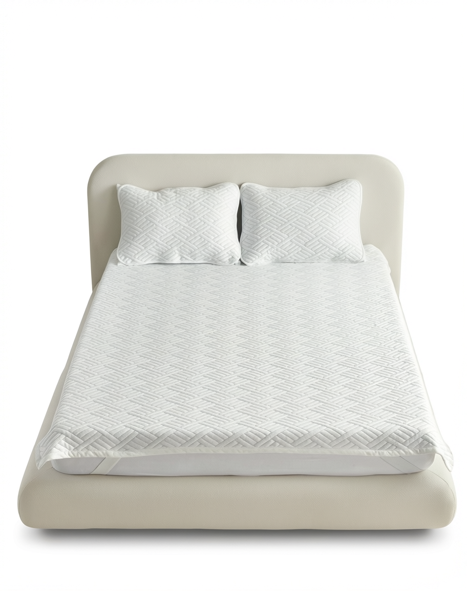Surmatelas rafraîchissant 140 x 200 cm avec 2 taies d'oreiller