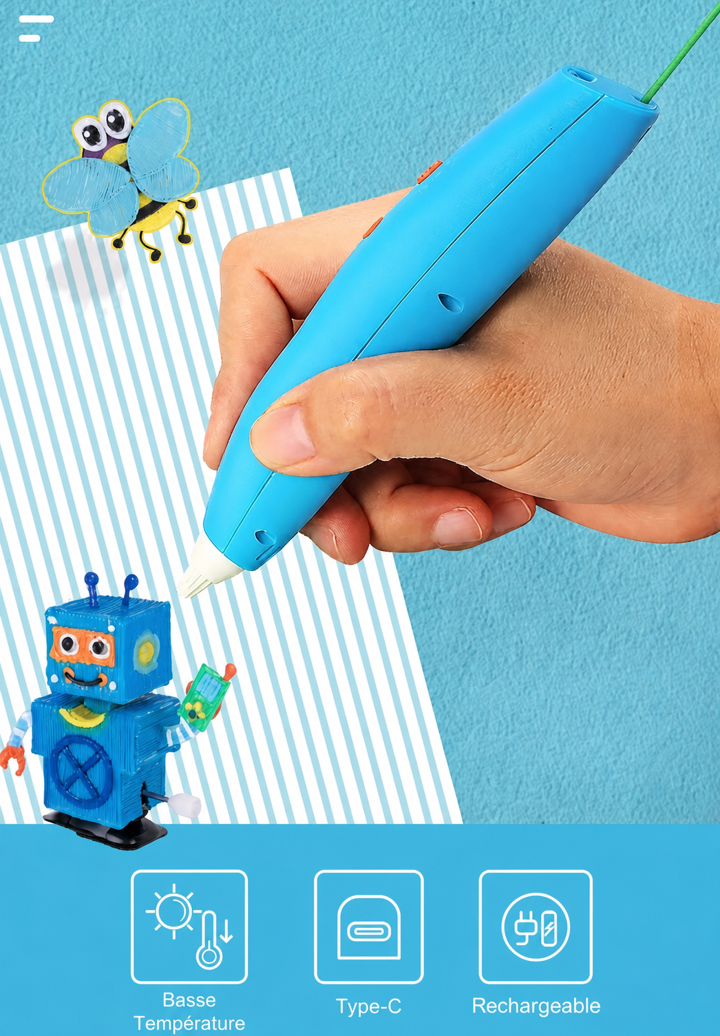 Stylo 3D Basse Température pour Enfant – Dès 6 ans