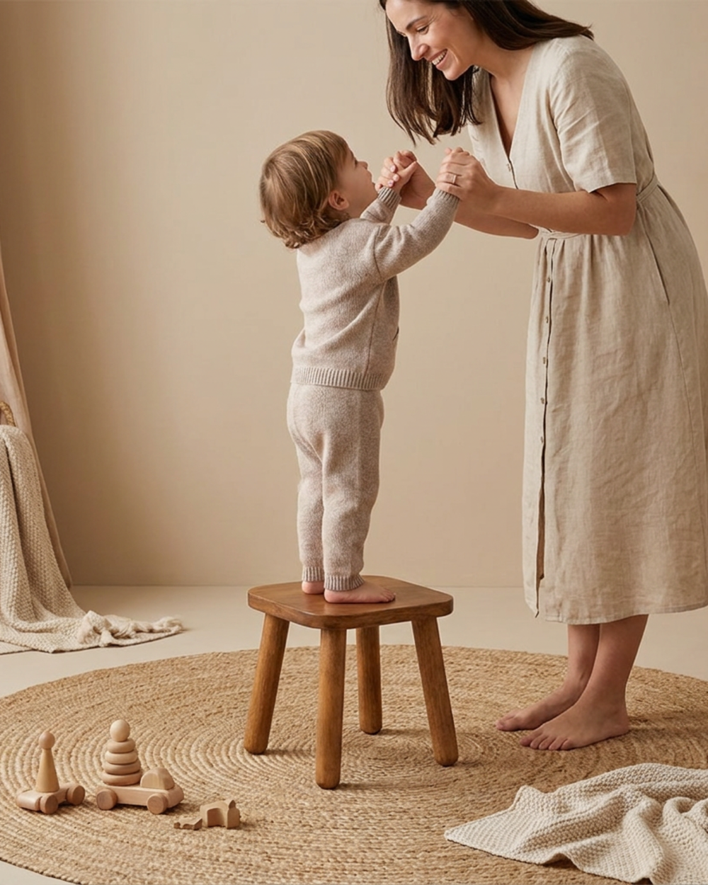 Tabouret en Bois Massif