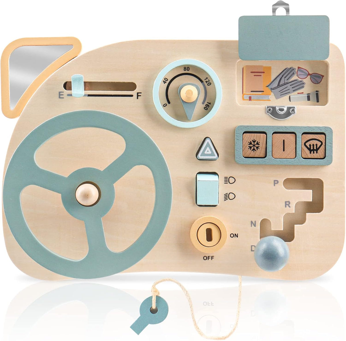 Montessori Busy Board Volant Voiture Enfant Jouet en Bois Jeux Educatif