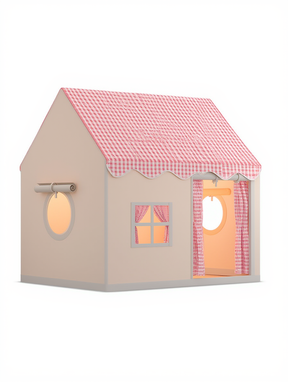 Tente maison enfant avec guirlande