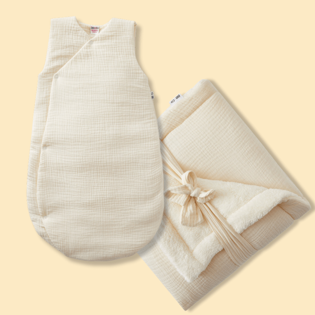 Pack Gigoteuse kimono 0/6 mois et couverture peluche double gaze & microfibre BB&Co - Baby & Toddler Sleepwear par BB&Co