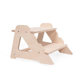 Tabouret escabeau MAMOI 2 marches – Bois naturel, universel et sécurisé