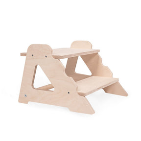 Tabouret escabeau MAMOI 2 marches – Bois naturel, universel et sécurisé