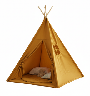 Tipi enfant avec tapis avec guirlandes