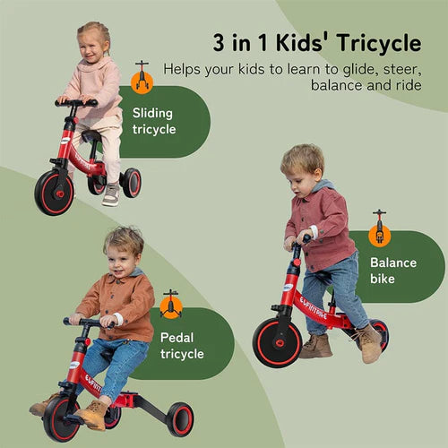 Tricycle pliable évolutif en draisienne 1-4 ans