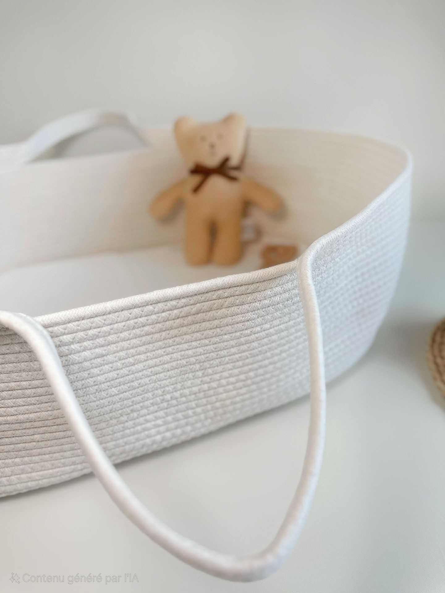 Couffin tressé en cotton avec matelas