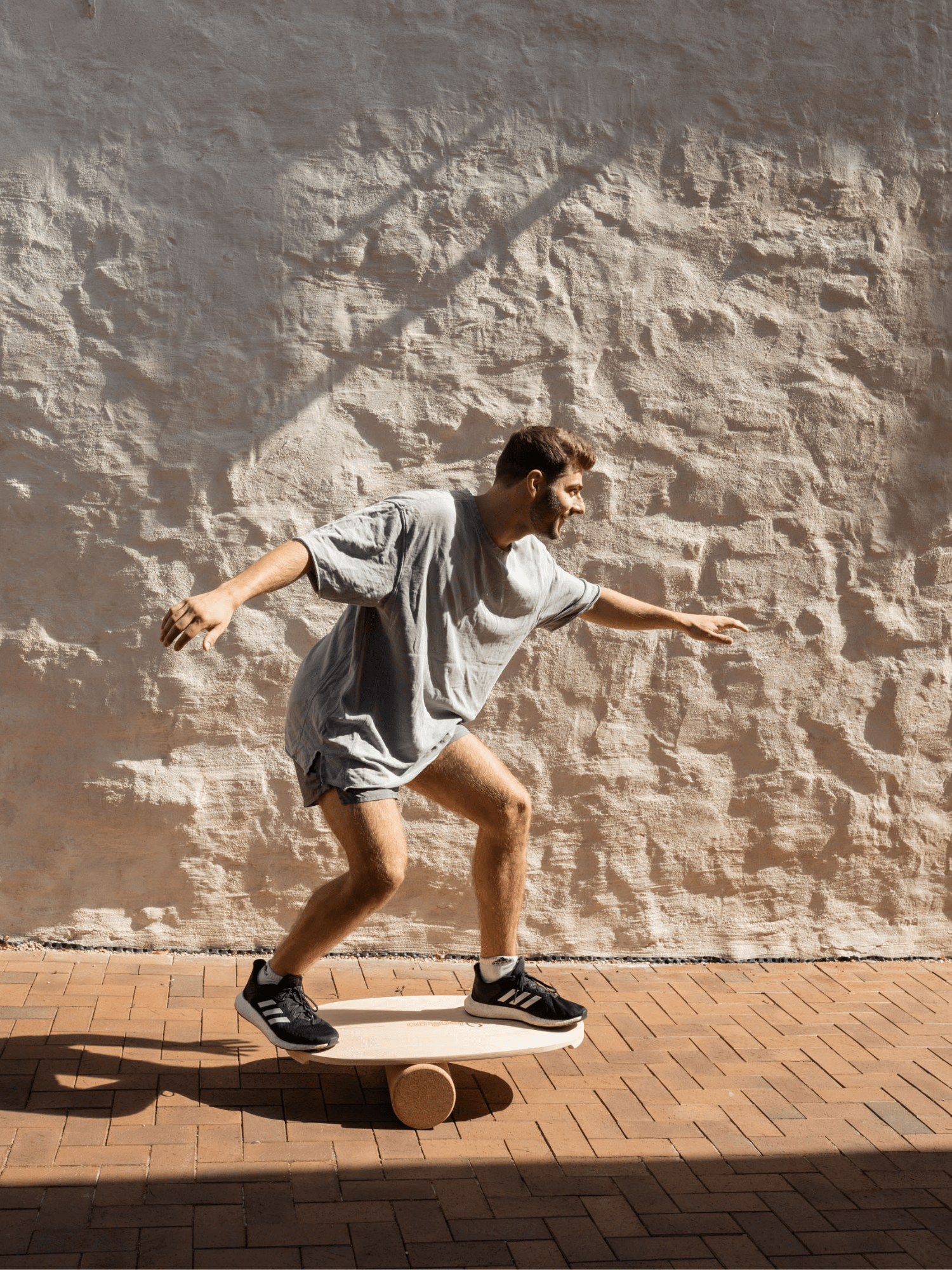 Planche d'Équilibre avec Rouleau en Liège