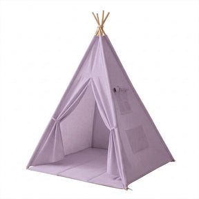 Tipi enfant avec tapis et guirlandes