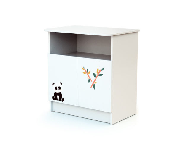 Lit Bébé 60x120 cm + Meuble de Rangement avec plan à langer Panda Webaby AT4 - Baby & Toddler Furniture par AT4